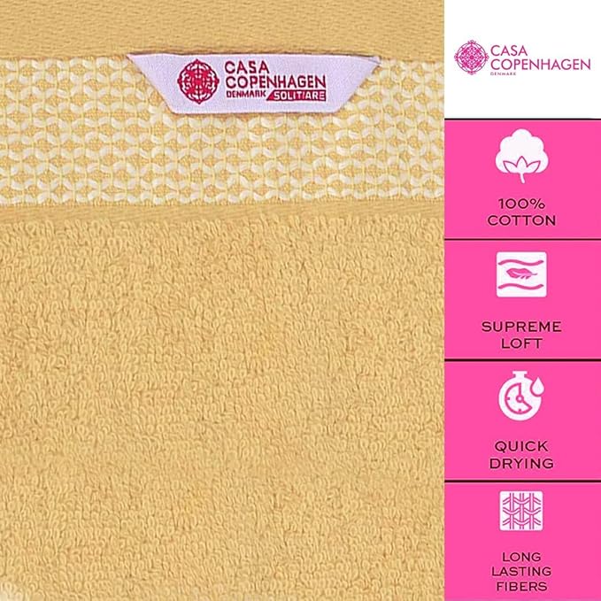 CASA COPENHAGEN Solitaire 6Pcs 100% Egyptian Cotton Large Designer Towels Gift - Image 2