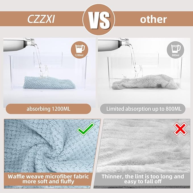 CZZXI 3 PCS Microfiber Hair Towel, Hair Wraps - Image 2