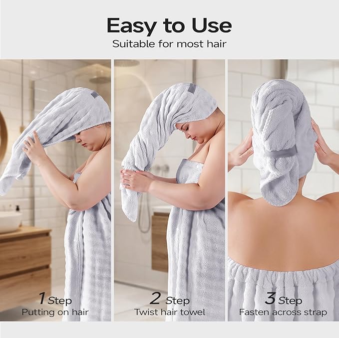 REDKISS Grey Plus Size Towel Wrap - Image 5
