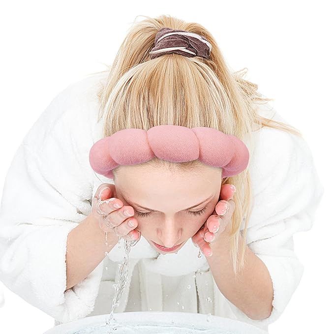 Zkptops Spa Headband for Washing Face Wristband Set Sponge Makeup Skincare - Image 9