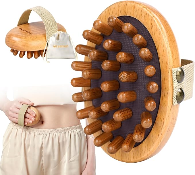 Wood Therapy Massage Tool for Belly Fat, Wooden Meridian Massage Body Brush for by Olamuo