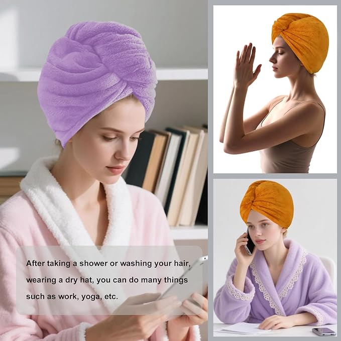 Microfiber Hair Drying Towel Wrap - Image 5