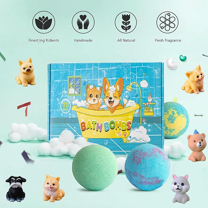 Bath Bombs for Kids with Surprise Inside for Girls Boys Toddlers, 20 Pack - Image 6