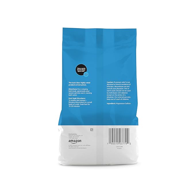Amazon Basics Epsom Salt Soak, Magnesium Sulfate USP, Muscle and Feet Relaxation - Image 2