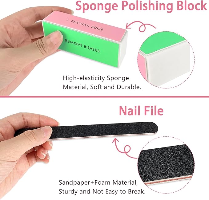 LNAUJS 26 Pack Nail Files and Buffers Set, 100/180 Grit Black Nail Files and - Image 5