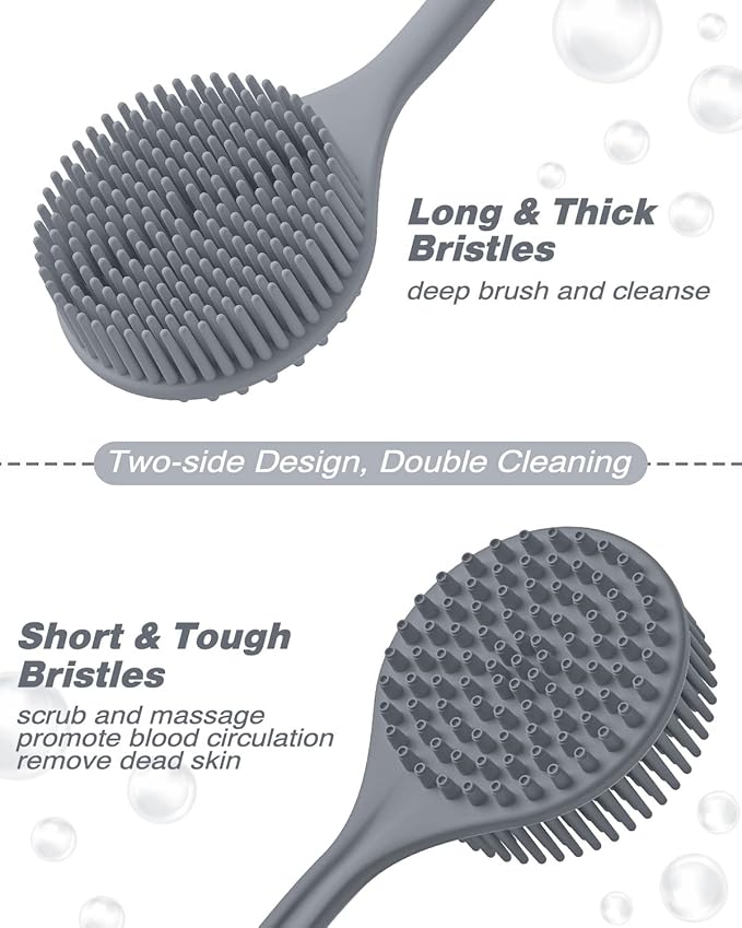 Manmihealth Silicone Back Scrubber & Soft Bath Glove, Silicone Scalp Massager - Image 3
