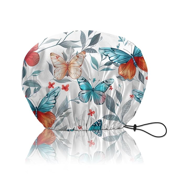 Shower Cap Reusable Double Layer Adjustable Elastic Waterproof EVA Hair Bath by BHAHB