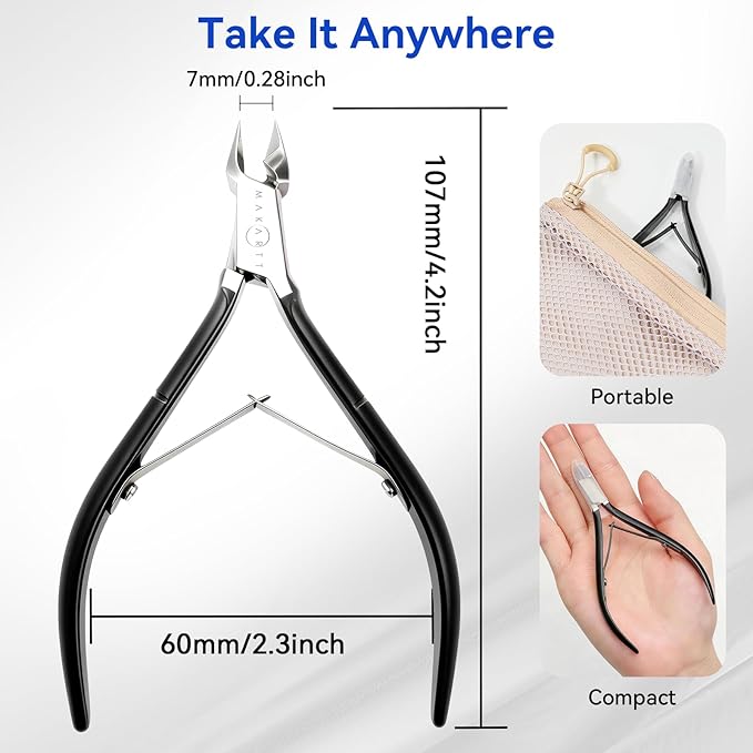 Makartt Cuticle Nipper - 7mm Full Jaw Stainless Steel Cuticle Trimmer - Image 5