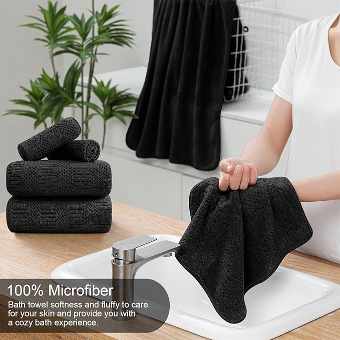 8 Piece Bath Towel Set-2 Oversized Bath Sheets, 2 Hand Towels, 4 - Image 3