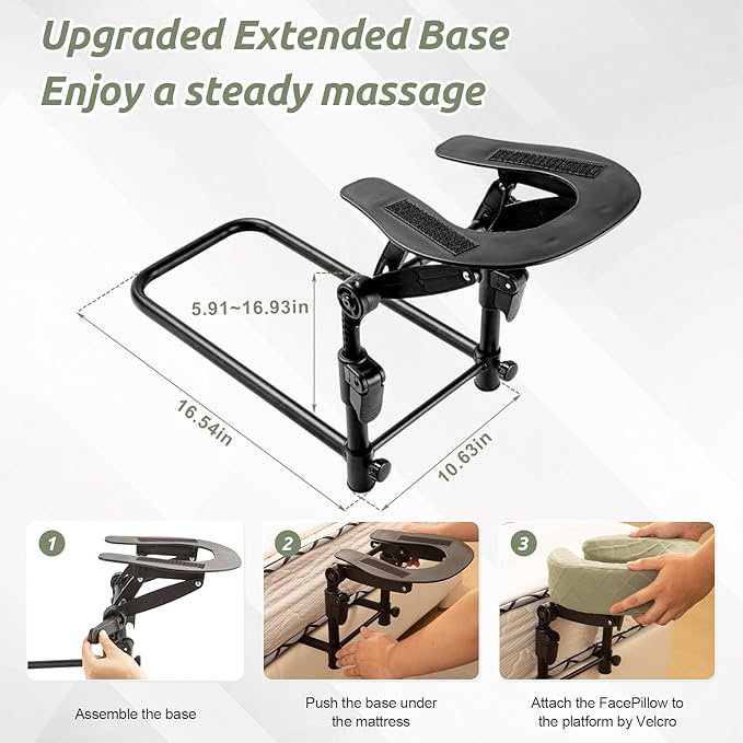 Massage Headrest for Bed, Adjustable Massage Face Cradle at Home, Portable - Image 3