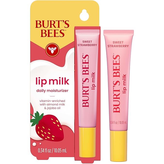 Burt’s Bees Lip Milk, Daily Lip Moisturizer, Sweet Strawberry, Vitamin Enriched - Image 14
