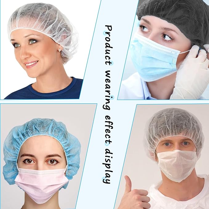 Disposable Bouffant Caps, 21inches Hair Net, Elastic Dust Cap - Image 4