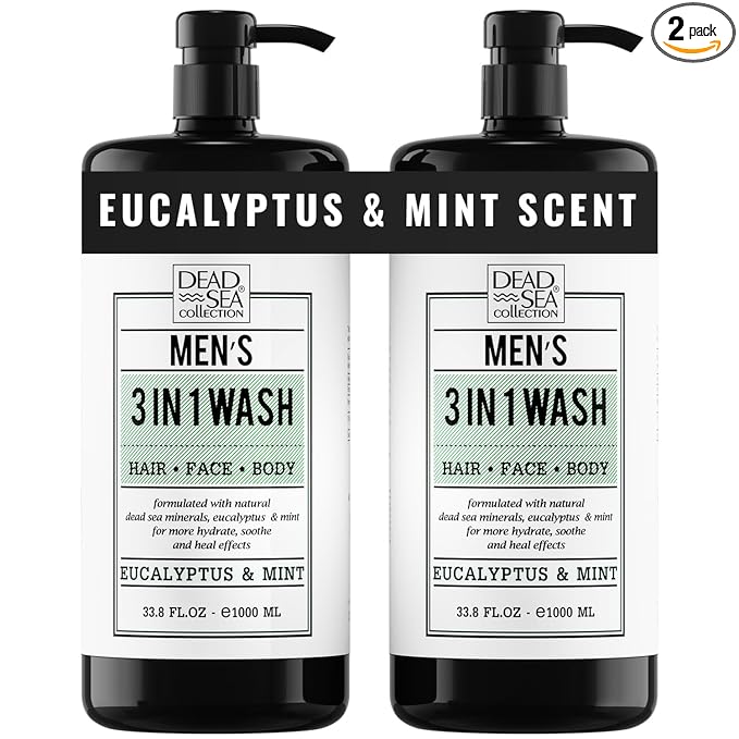Dead Sea Collection Eucalyptus Mint Men’s Body Wash – 3 in 1 Body Wash by DeadSeaCollection