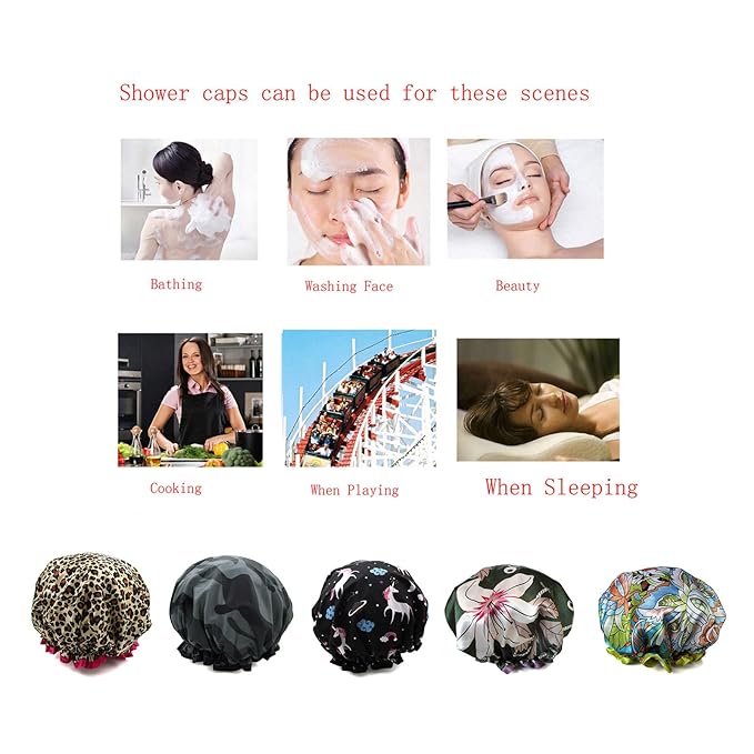 Shower Cap for Women, Hotel and Hair Salon … - Image 6
