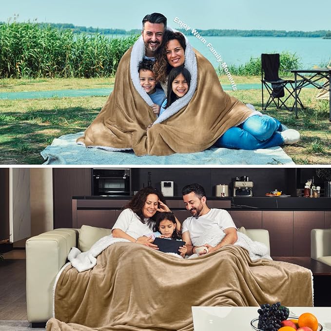 KAWAHOME Sherpa Fleece King Size Blanket - Image 6