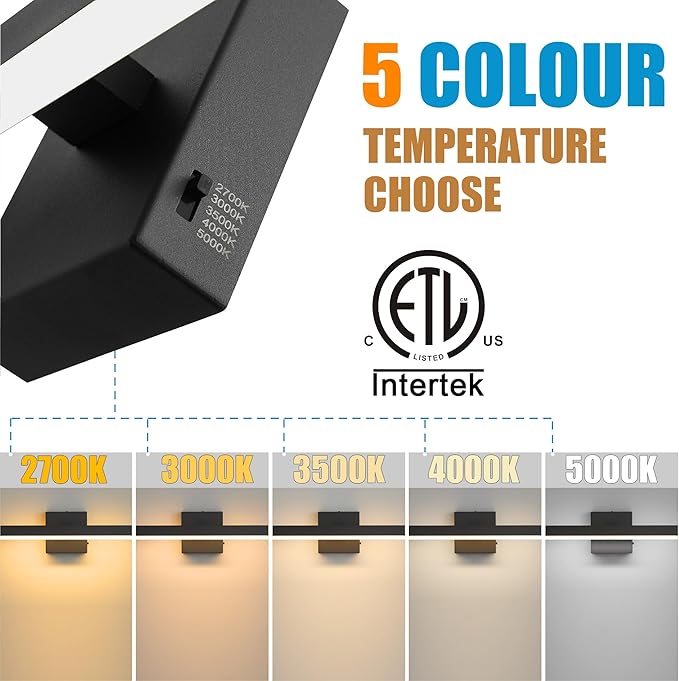 Black Bathroom Vanity Light 39.4 inch, 30W Dimmable 5CCT LED Modern Bathroom - Image 4