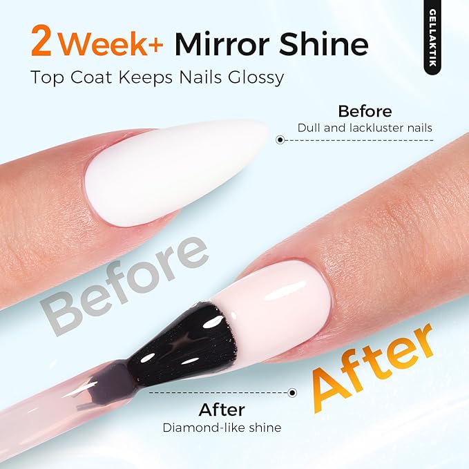 2 Pcs 18ml Gel Base Coat and Pink Glossy Top Coat Set No Wipe Foundation - Image 5
