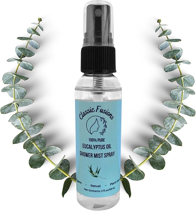 100% Pure Eucalyptus Oil Shower Spray – 2oz Natural Mist by ClassicFusions