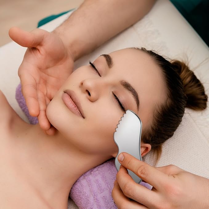 Guasha Tool for Face, Stainless Steel Metal Gua Sha Facial Tools for Body - Image 2