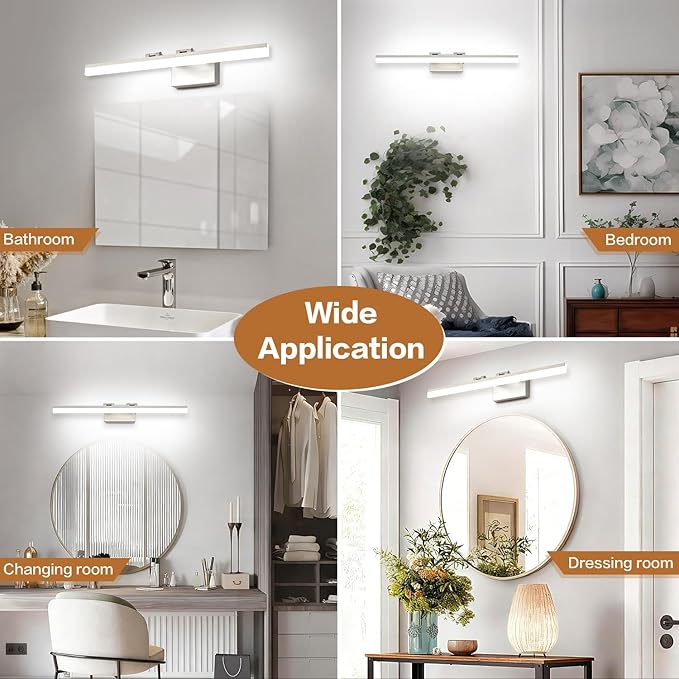 SOLFART Bathroom Lights Over Mirror: 32 Inch Bathroom Vanity Light- Brushed - Image 6
