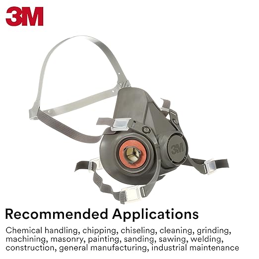 3M Half Facepiece Reusable Respirator 6300, Four-Point Harness, Comfortable Fit - Image 5