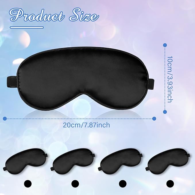 BBTO 4 Pcs Silk Sleep Eye Masks Smooth Soft Satin Eye Covers - Image 3
