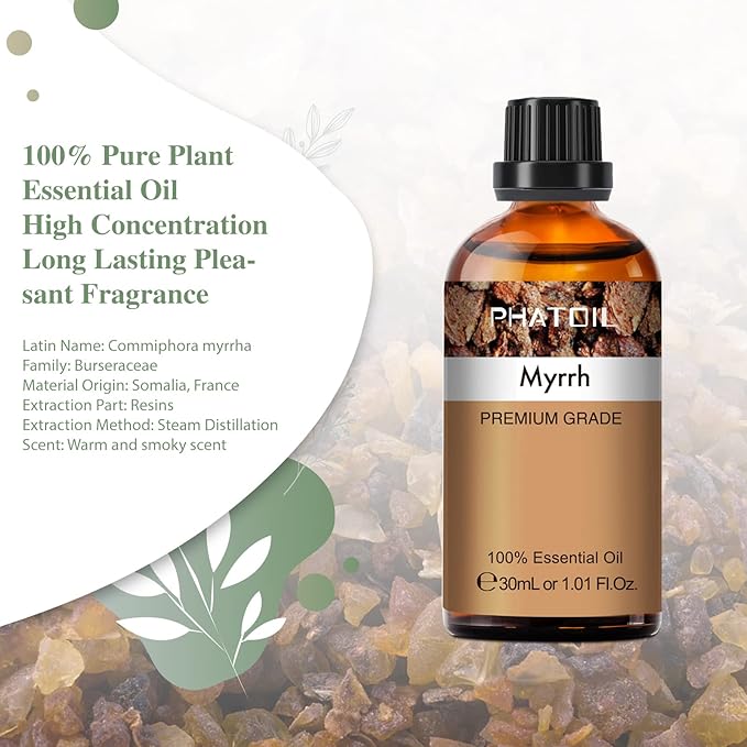 Myrrh Essential Oil, 1.01Fl.Oz PHATOIL Pure Essential Oil Singles - Image 2