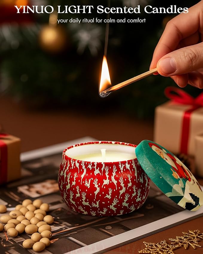 Christmas Candle Gift Set for Women, 4 Pack Long Lasting Soy Wax Candles - Image 7