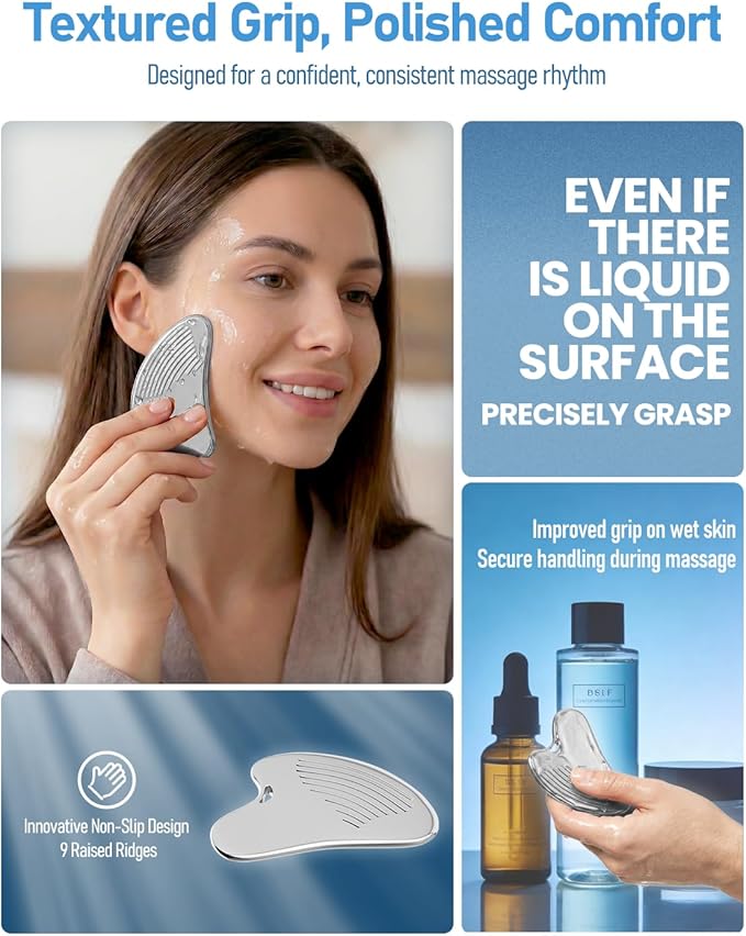 Amirce Non-Slip Grip Stainless Steel Gua Sha Tool - Image 3