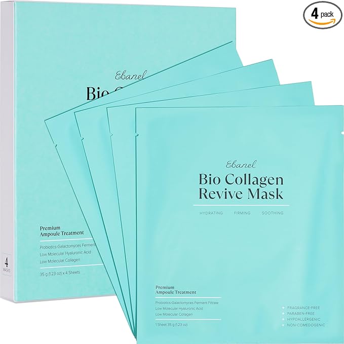 Ebanel Bio Collagen Face Mask, Hyaluronic Acid, Niacinamide, Rose Water by Ebanel