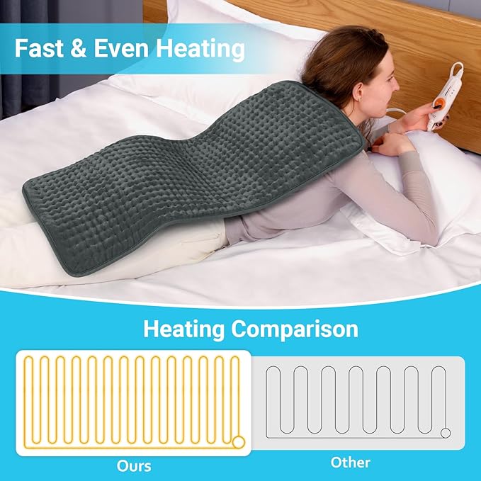 Boileau Electric Heating Pad for Back Pain and Period Cramps Relief, 3 Heating - Image 5