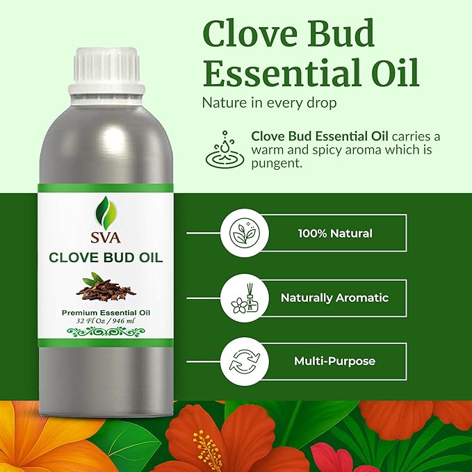 SVA Clove Bud Essential Oil – 32 Fl Oz – 100% Natural Clove Bud Oil - Image 2