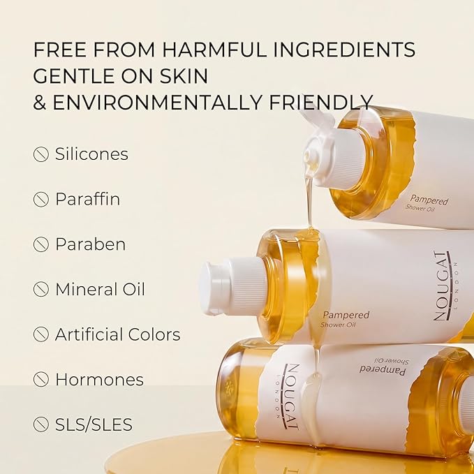 NOUGAT Pampered Shower Oil for Daily Bath Routine, Transforming Oil-to-Milk - Image 6