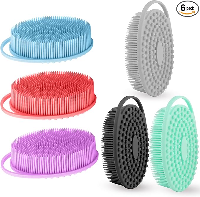 Silicone Body Scrubber 6 Pack Silicone Loofah Exfoliating Body Scrubber Soft by Unknown
