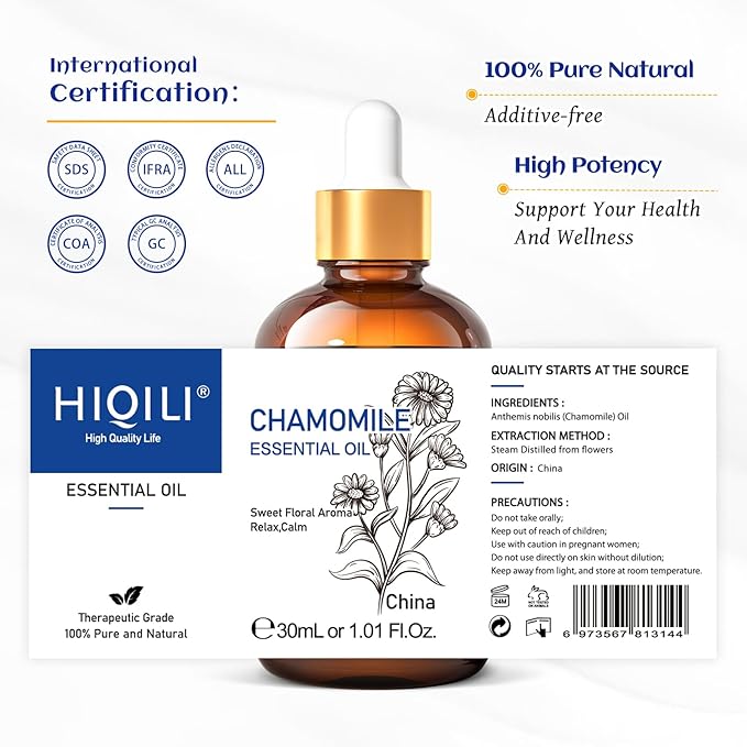 HIQILI 30ML Chamomile Essential Oil, Pure & Natural Chamomile Oil - Image 7