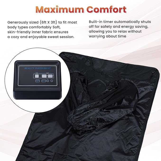 Lcoco&Dream Portable Sauna Blanket, Dual Sided Temperature Control，Relaxation - Image 6