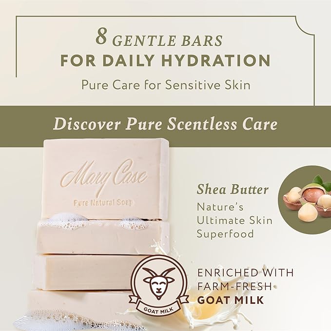 Mary Case Goat Milk & Shea Butter Bar Soap Set of 8 | Natural Soap - Image 2