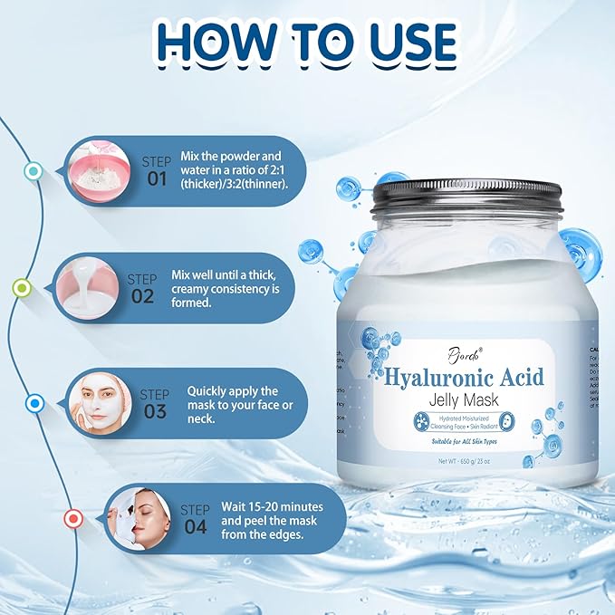 Pjordo Jelly Masks Set for Facials Professional, Hyaluronic Acid Jelly Mask - Image 7