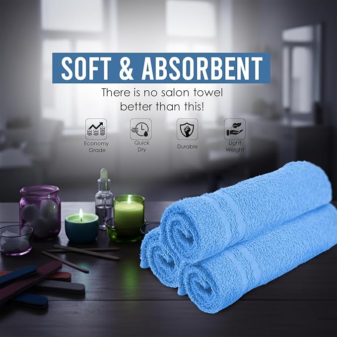100% Cotton Salon Towel Set of 24|400 GSM|Soft Hand Towel|Bulk Hand |Cotton - Image 3