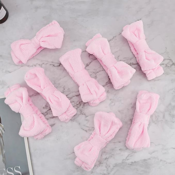 Ondder Spa Headband for Washing Face 8 Pack Pink Skincare Headbands for Women - Image 7