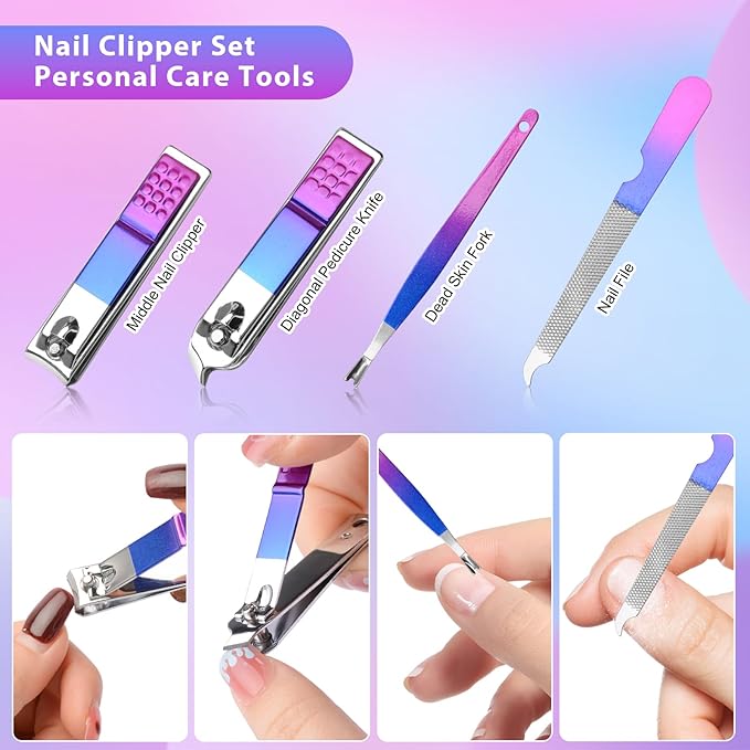CGBE 12Pcs Manicure Set Nail Clippers Pedicure Kit Men Women Grooming kit - Image 4