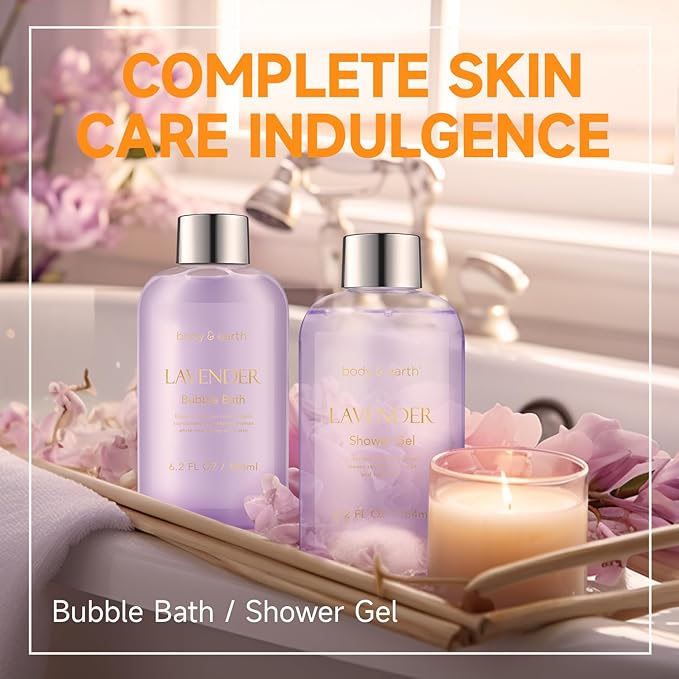 Spa Gifts for Women, Lavender Gift Set, Body & Earth 6 Pcs Bath Gift Sets - Image 4