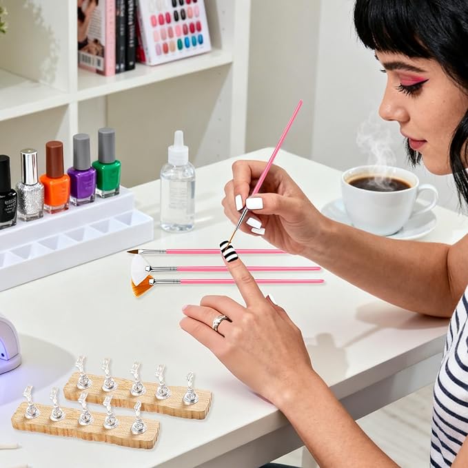 Nail Stand For Press On With Nail Art Brushes Nail Holder For Painting Practice - Image 6