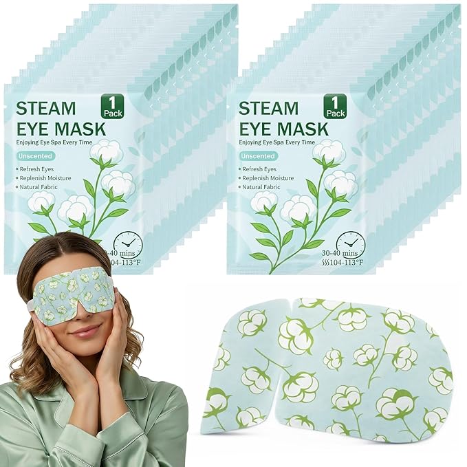 200 Pcs Steam Eye Masks for Dry Eyes Unscented Self Heated Steam Warm Eye Mask by Croloose
