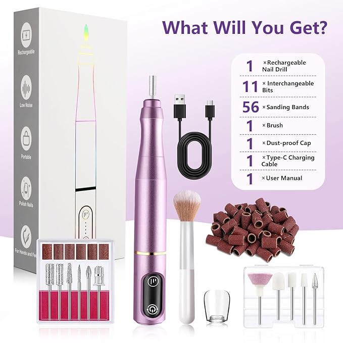 TUOBEO Cordless Nail Drill Electric Nail File Kit, Rechargeable Efile Set - Image 8