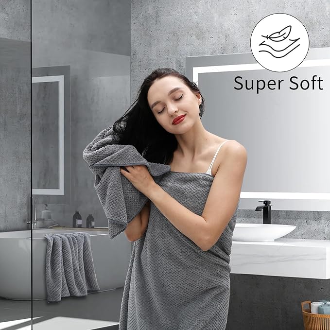 Hand Towels Set 2 Pack-16“x31”, Ultra Soft Microfibers Bathroom Towel Set - Image 2