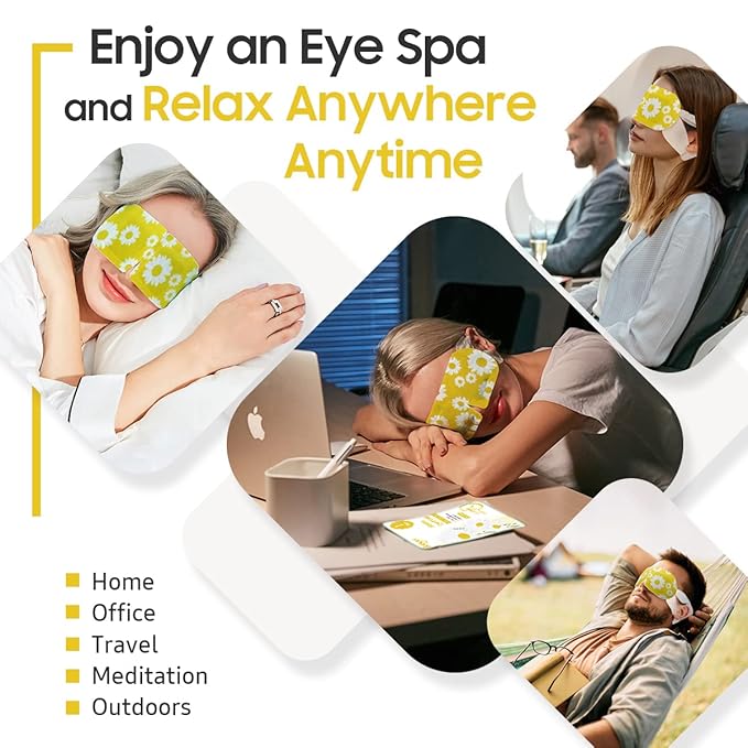 BeHoomi Steam Eye Mask, Self Heating Disposable SPA Warm Compress - Image 6