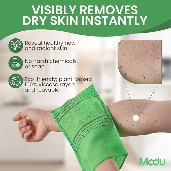 Modu Korean Exfoliating Mitts Large 10PCS – Exfoliating Gloves Body Scrubber - Image 2
