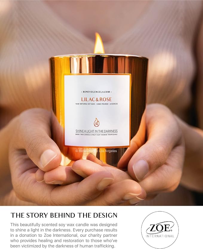 Benevolence LA Lilac & Rose Wood Wick Candles | Soy Christmas Scented Candles - Image 6