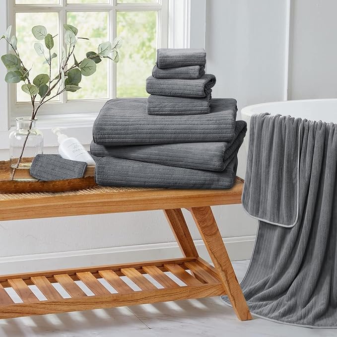 Bath Towel Set 8-Piece Premium Bathroom Towel Set, Extra Soft 2 Oversized Large - Image 8